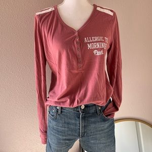 3/$30 PINK henley sleep-shirt | Size M
